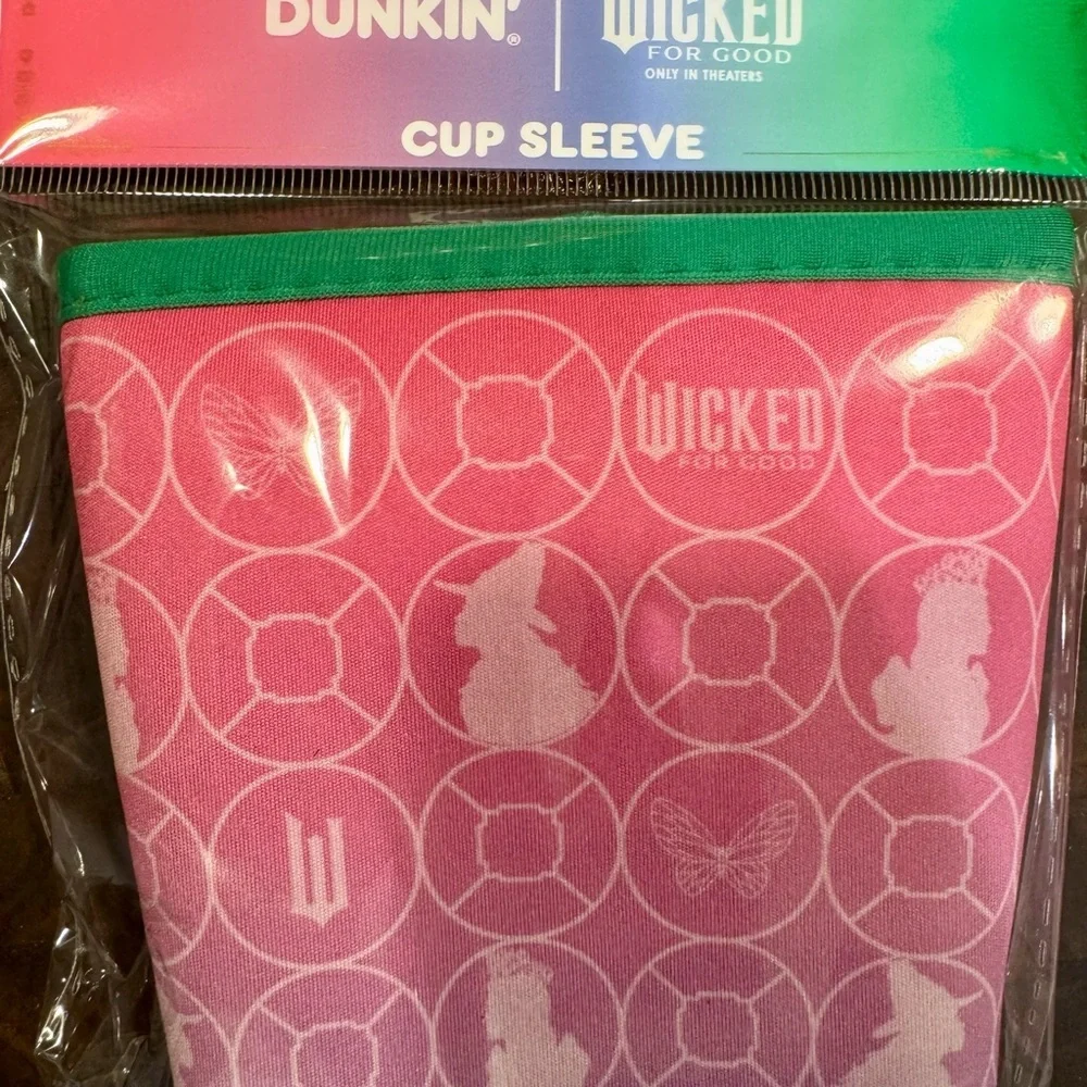 ✨ Dunkin’ “Wicked for Good” Cup Sleeve – Green & Pink | Limited Edition